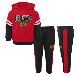 Chicago Blackhawks Toddler Miracle On Ice Raglan Hoodie Sweatsuit 2T